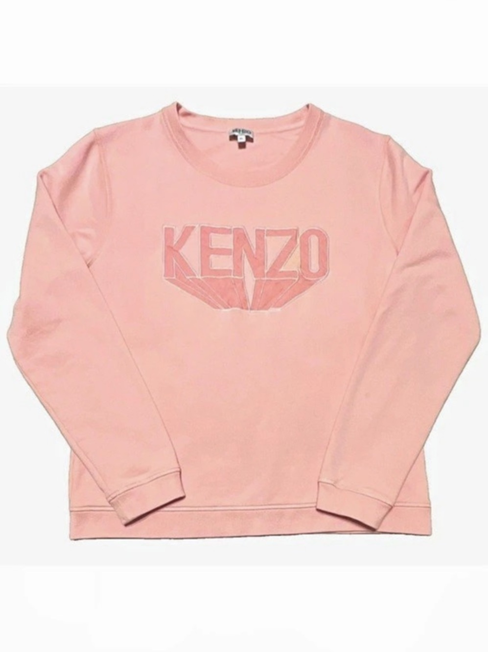 Kenzo Paris Girls Logo Embroidered Cotton Sweatshirt Pink XL